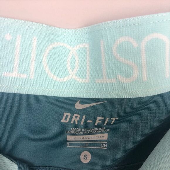 NIKE | 2 Tone Teal Capri Leggings Dri Fit Small - Picture 3 of 7